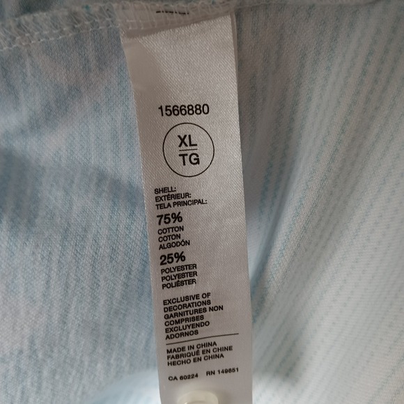 Nat Nast Luxury Originals Mens XL Polo Shirt Blue White Striped Leaf Print - Picture 4 of 11